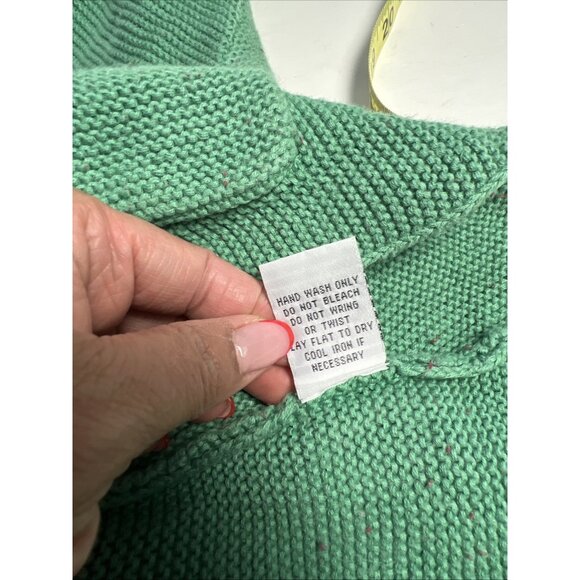 Habitat Womens M 100% Cotton Knit Tunic Sweater Green Lagenlook Button - Picture 8 of 8